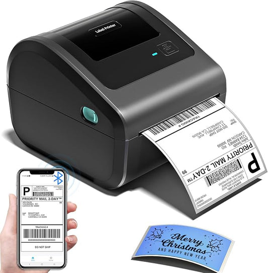 Bluetooth Shipping Label Printer 4x6, D450BT Thermal Label Printer by OmezizyLabelPrinter