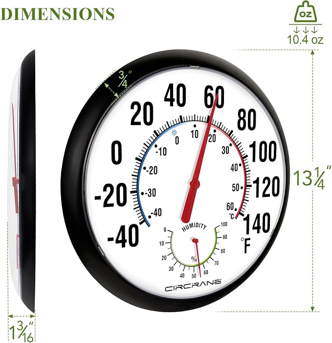 Circrane 13.25 Inch Round Thermometer - Image 3