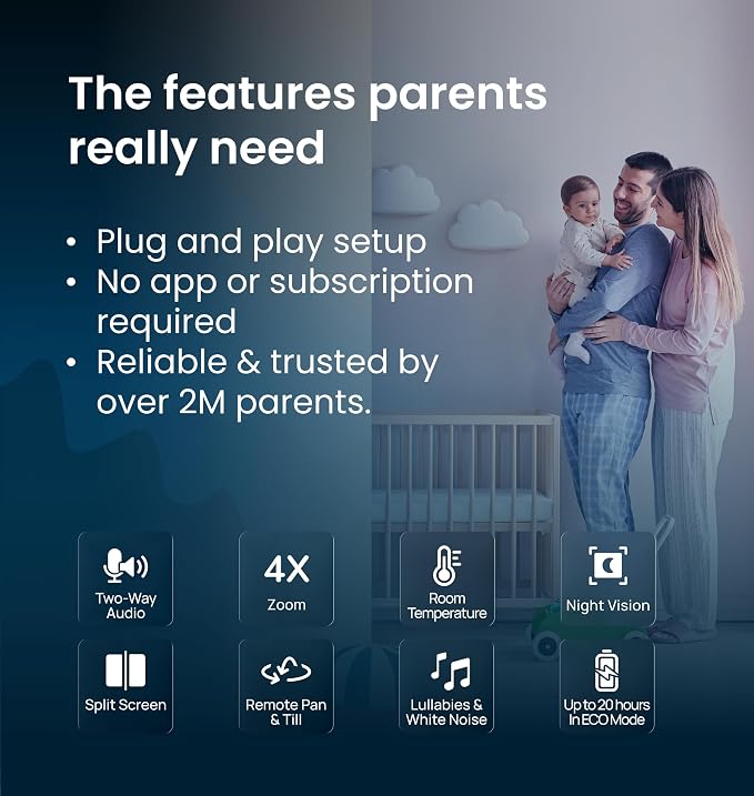 Babysense 5.5" Full-HD Split-Screen Baby Monitor, Video Baby Monitor - Image 8