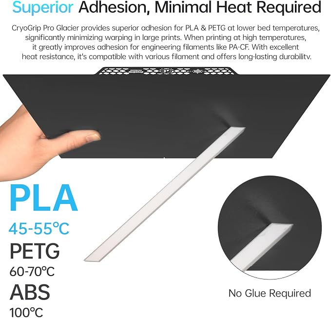 BIQU CryoGrip Pro Glacier 370x370mm Panda Build Plate - Image 2