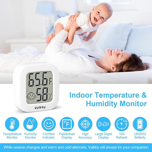 Vaikby Indoor Thermometer 4Pack, Humidity Gauge Meter Digital Hygrometer Room - Image 2