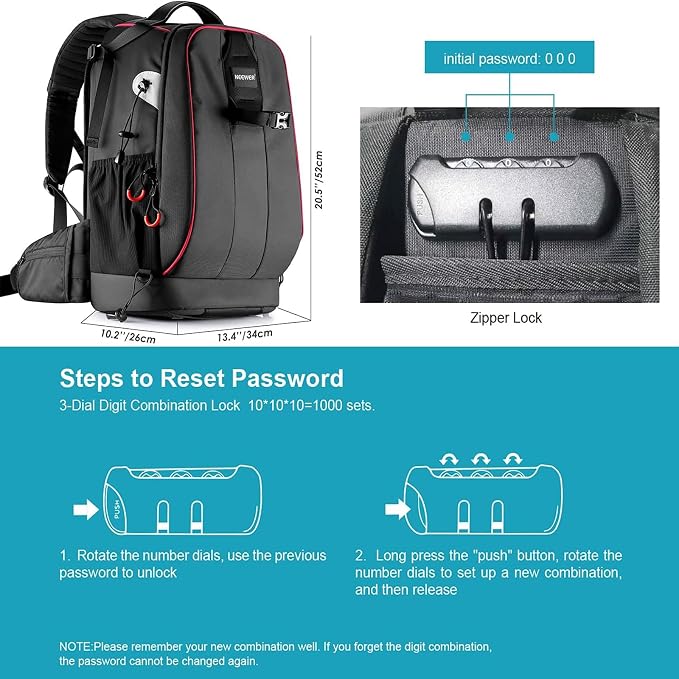 Neewer Pro Camera Case Waterproof Shockproof Adjustable Padded Camera Backpack - Image 2