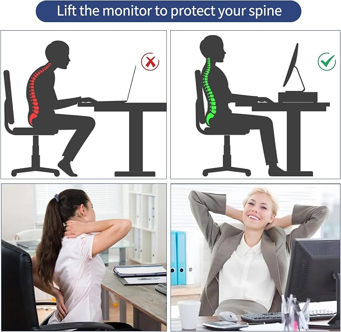 AUPSEN 2 Tier Computer Monitor Stands - Image 2