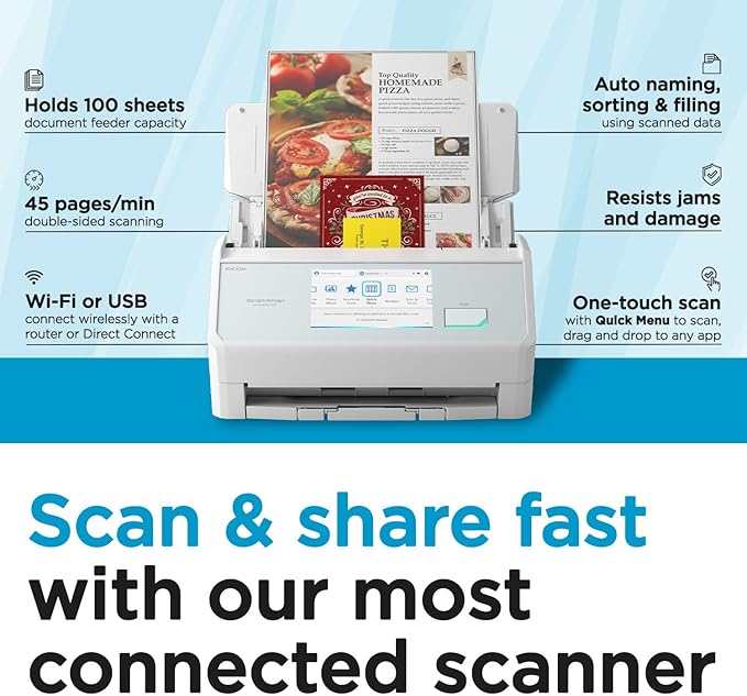 ScanSnap iX2500 Wireless or USB High-Speed Cloud Enabled Document, Photo & - Image 2