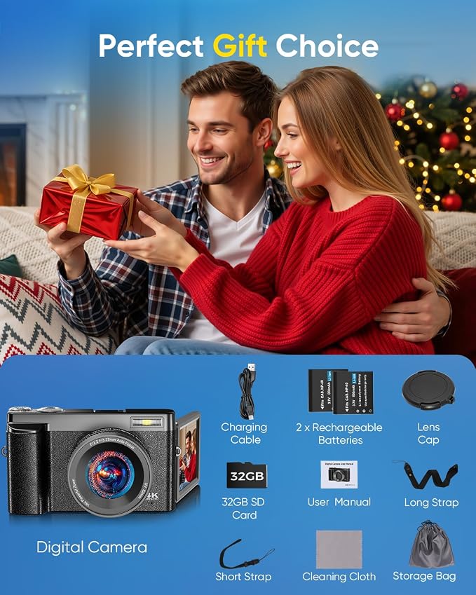4K Digital Camera for Photography, 2026 Latest WiFi 64MP Vlogging Camera for - Image 9