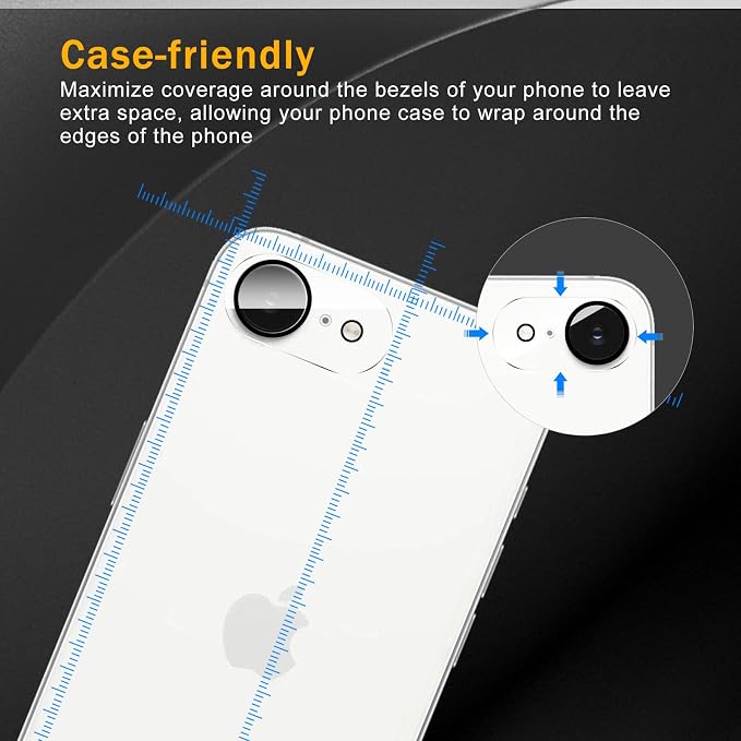 3 Pack Camera Lens Protector for iPhone 17e, Tempered Glass, Anti-Fingerprint - Image 3