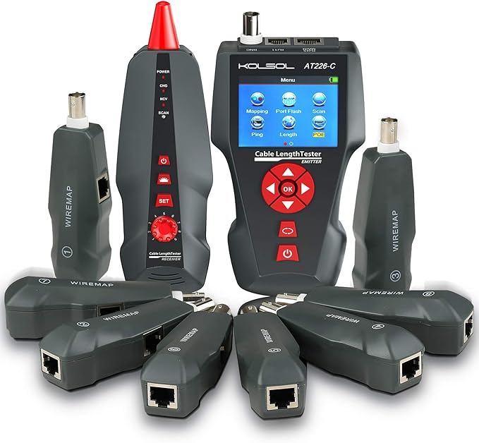 Network Cable Tester, AT226-C NF-8601W LAN Ethernet Cable Tester RJ45 UTP STP by NOYAFA