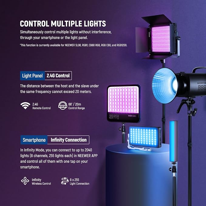 NEEWER 2 Pack RGB1200 LED Video Light - Image 6