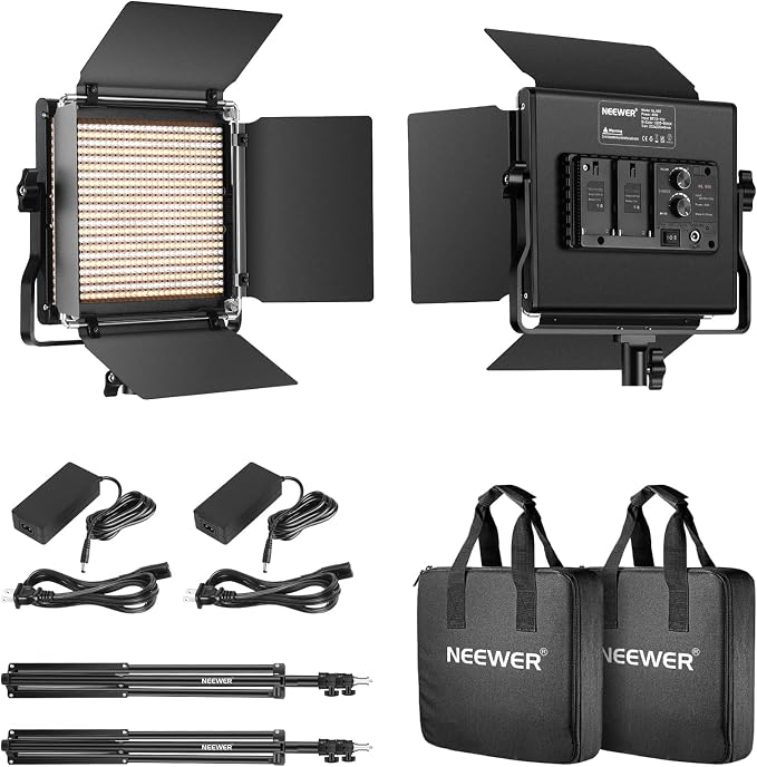 NEEWER 2 Pack Bi Color 660 LED Video Light and Stand Kit: 3200-5600K CRI 96+ - Image 10