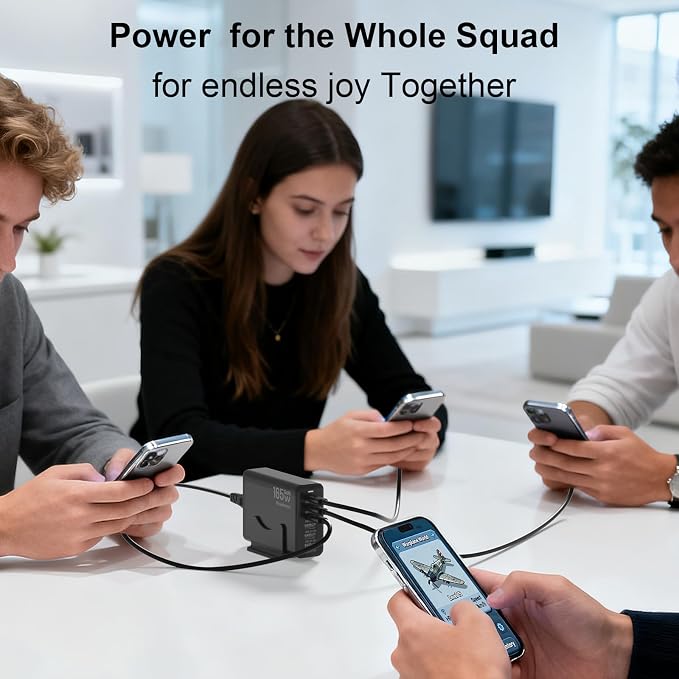 165W GaN USB C Charging Station, 6-Port Desktop Charger - Image 7