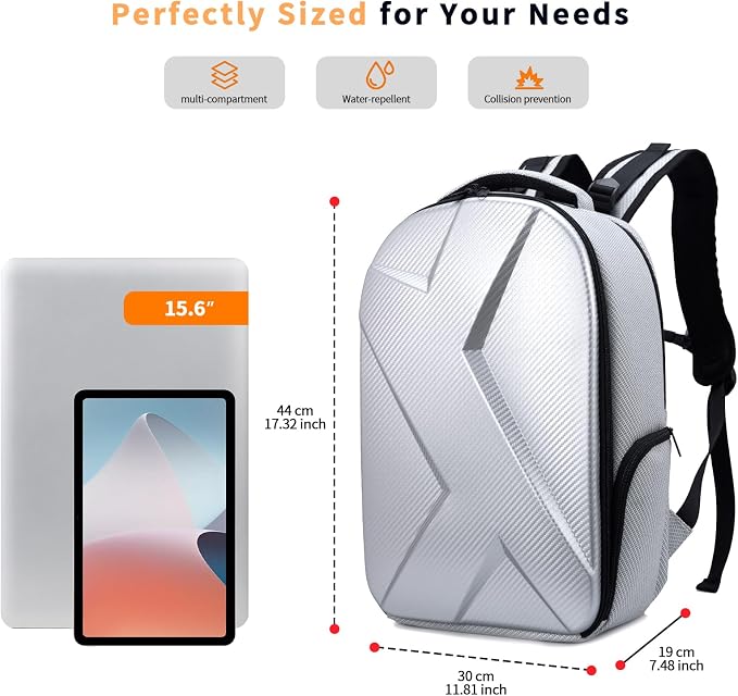 Camera Backpack Hard Shell Imitation Carbon Fiber DSLR, Waterproof Shockproof - Image 3
