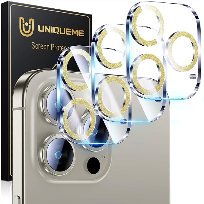 UniqueMe for 3 Pack iPhone 15 Pro/iPhone 15 Pro Max Camera Lens Protector by UniqueMe