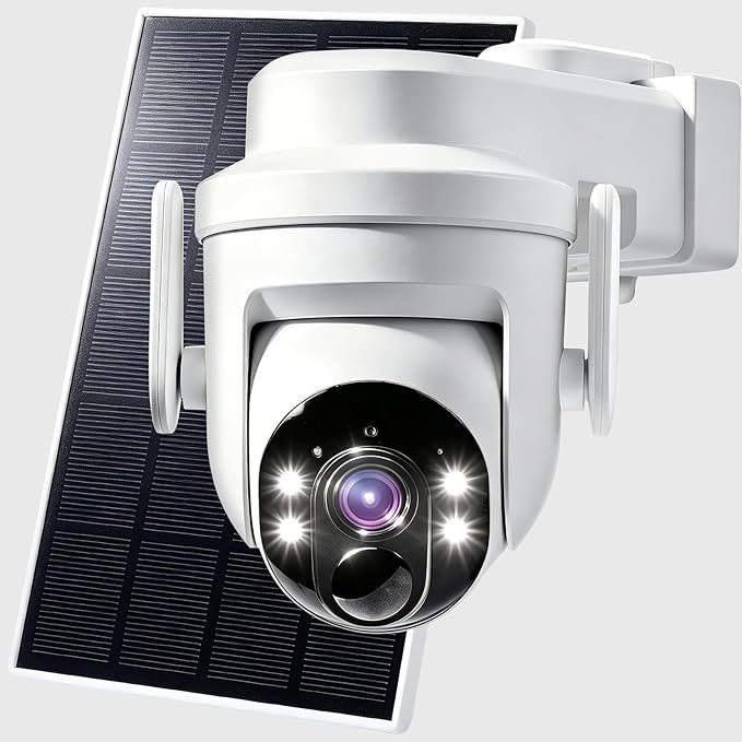 2K Solar Camera Outdoor Wireless, 2.4Ghz WiFi Battery Camera, 355° View by Unknown