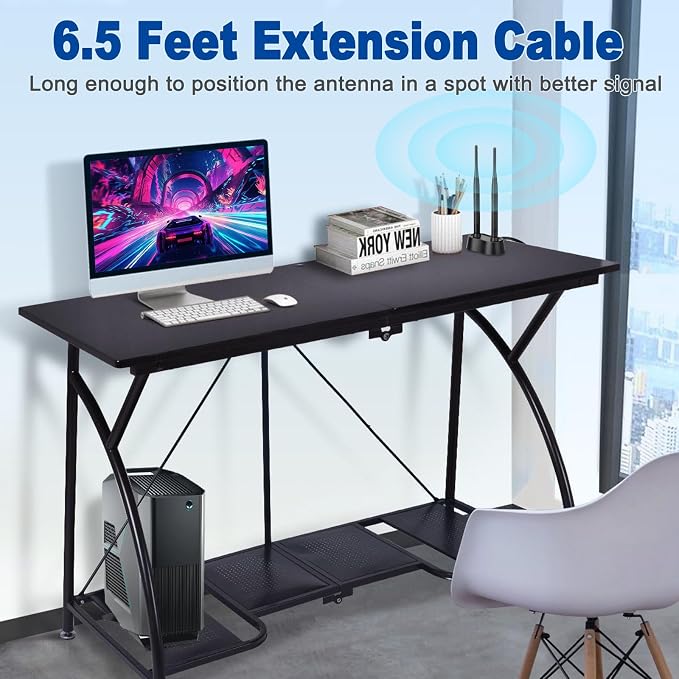 Eightwood 9dBi Dual Band WiFi Antenna 2.4GHz 5GHz RP-SMA WiFi Antennae - Image 3