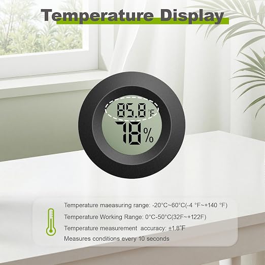 4-Pack Mini Hygrometer Thermometer, Digital LCD Humidity Meter Indoor/Outdoor - Image 3