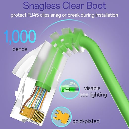 Cat6a Patch Cables 1ft Slim, Cat6 Ethernet Patch Cable Pure Copper, Flexible - Image 5