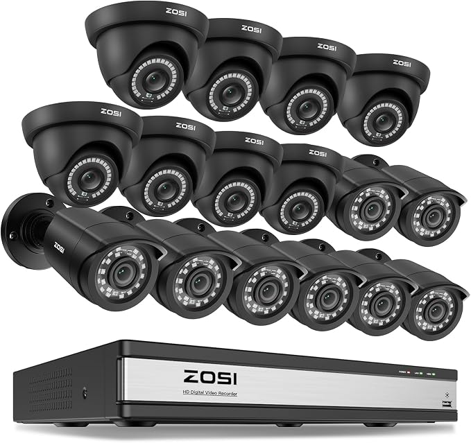 ZOSI 16CH 3K Lite Security Camera System Indoor Outdoor, AI Human Vehicle by ZOSI