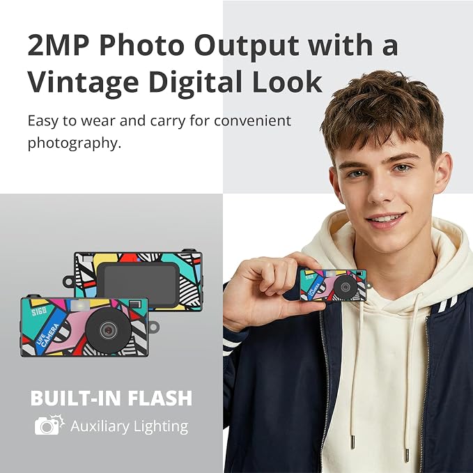 Mini Keychain Digital Camera, 1440P Video, 2MP Photos, 16GB Card, Type C - Image 7