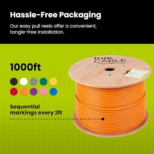 TRUE CABLE Cat6A Shielded Riser Bulk Ethernet Cable, 23AWG Solid Bare Copper - Image 5