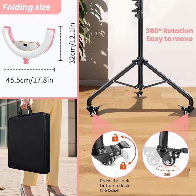 22" Foldable Ring Light with Stand - Image 3
