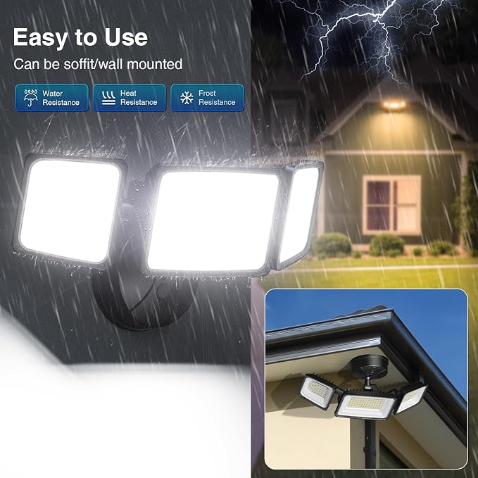 Onforu 100W Smart Flood Lights Outdoor, 3 Adjustable Heads, 9000LM Dimmable - Image 7