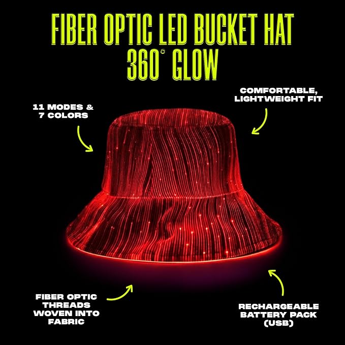 GloFX Bucket Hat – LED Light Up Rave Hat - Image 6