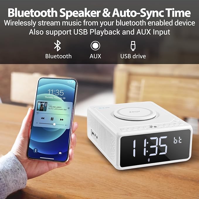 G Keni CD Player Alarm Clock Radio - Image 4
