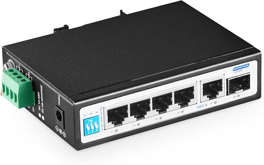 6 Port Mini Gigabit Industrial DIN-Rail PoE Switch, 4 x 100/1000Mbps POE Ports by YuLinca