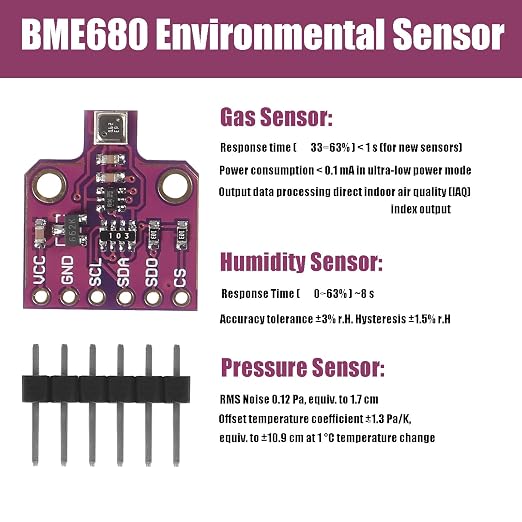 BME680 Digital Temperature Humidity Sensor Module 4 in 1 Sensor 3.3V/5V High - Image 3