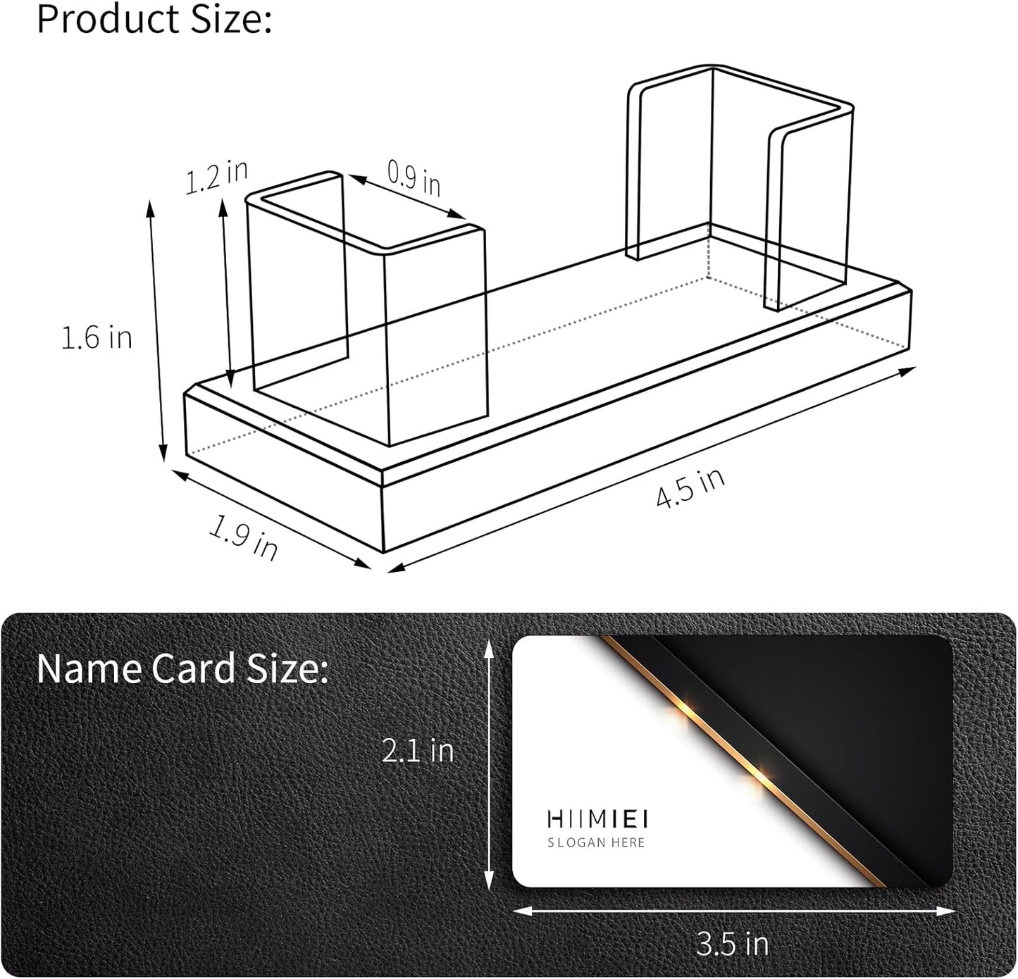 HIIMIEI Business Card Holder Acrylic: 6 Pack Business Card Display for Desk - Clear Business Card Stand for Office Reception Event Conference Room Desktop