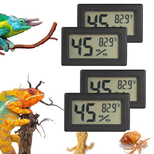 Reptile Thermometer and Humidity Gauge Digtal Terrarium Thermometer Rectangle by SerundoAuto