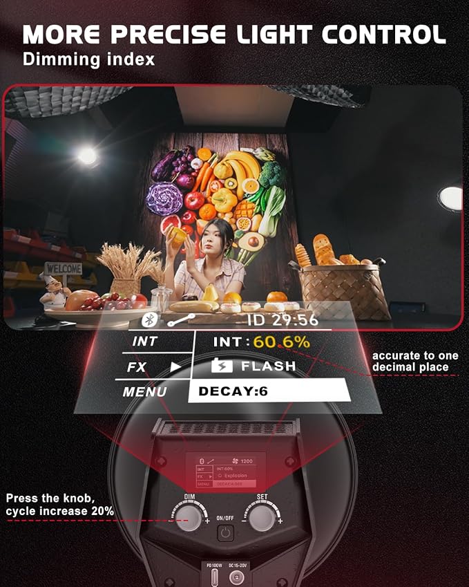 IFOOTAGE LED Video Light with Carry Bag, 70W SL1 60DN Daylight Photography - Image 5