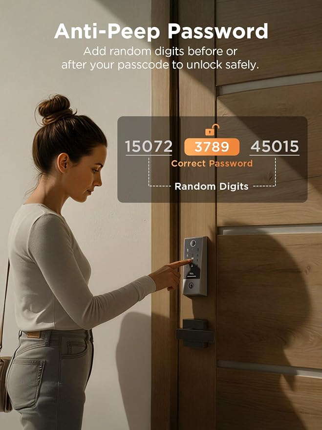TCL Smart Lock D2 Plus, Fingerprint Keyless Entry Door Lock, Touchscreen Keypad - Image 4