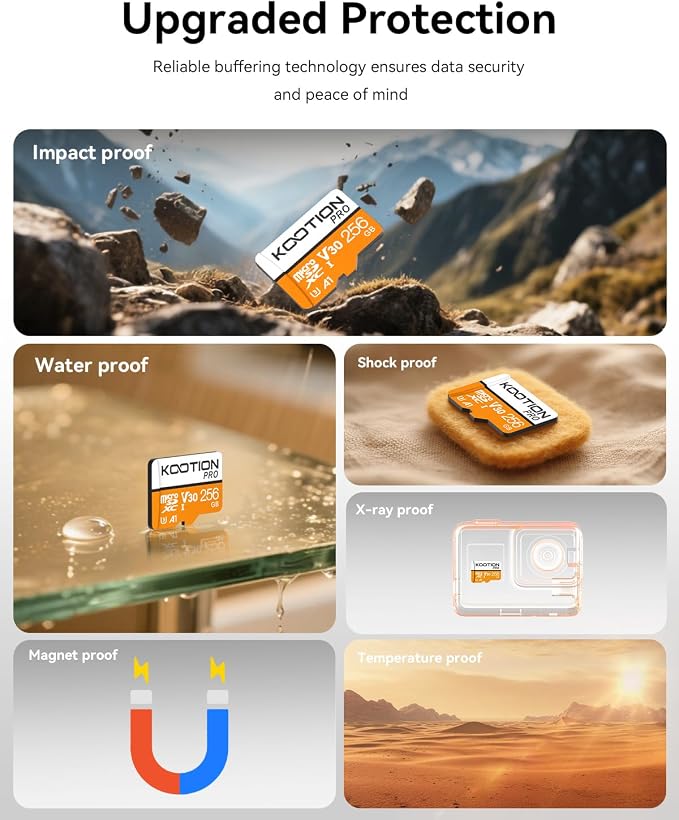 KOOTION 256GB Micro SD Card 3Pack, TF Card Micro SDXC Memory Card V30 A1 App - Image 7