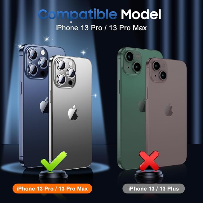 UniqueMe 3 Packs Compatible for iPhone 13 Pro Max/iPhone 13 Pro Camera Lens - Image 7