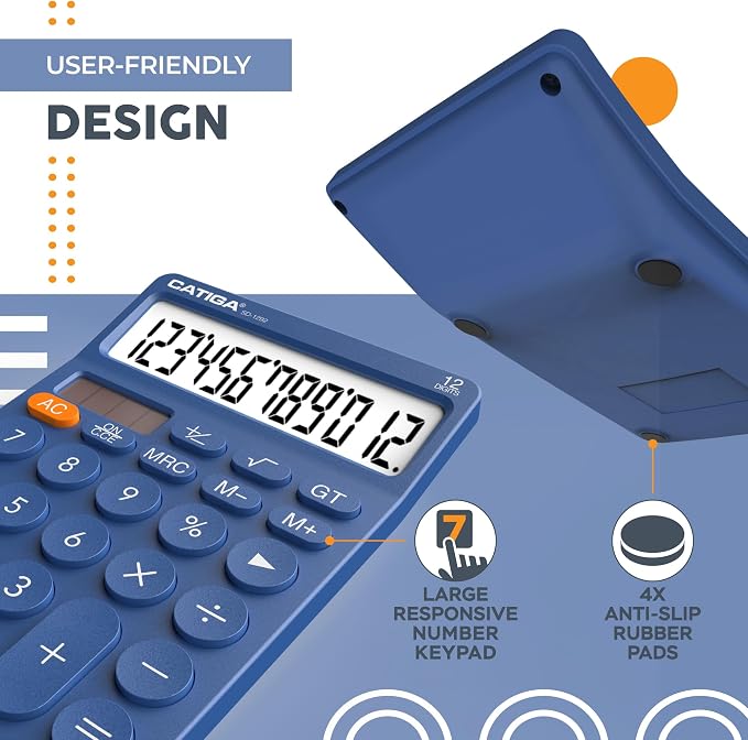CATIGA 12 Digit Desktop Calculator Basic Desk Calculator - Image 5