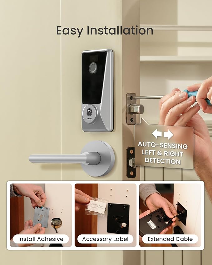DESLOC Smart Lock D110 Plus, WiFi Fingerprint Smart Front Door Lock - Image 9