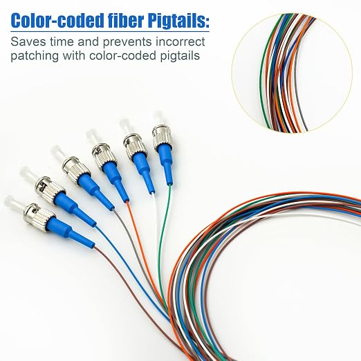 6 Strand Singlemode 9/125 ST-UPC Fiber Pigtail, ST OS2 Fiber Optic Pigtail - Image 4