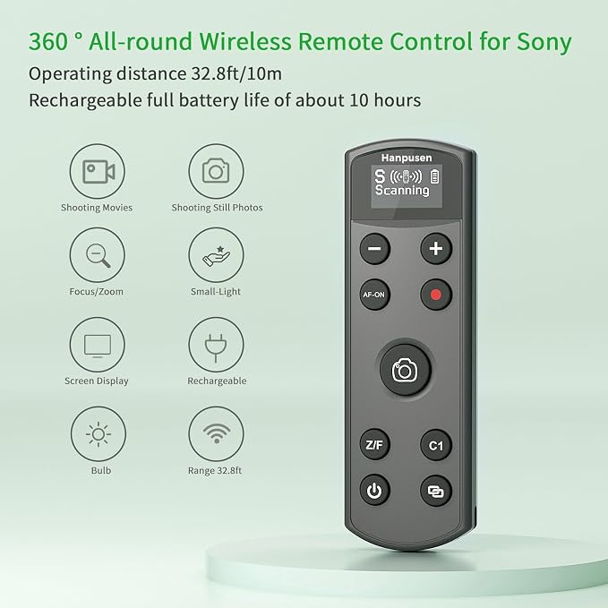 for Sony Camera Rechargeable Remote Control Wireless Shutter Release Compatible - Image 2