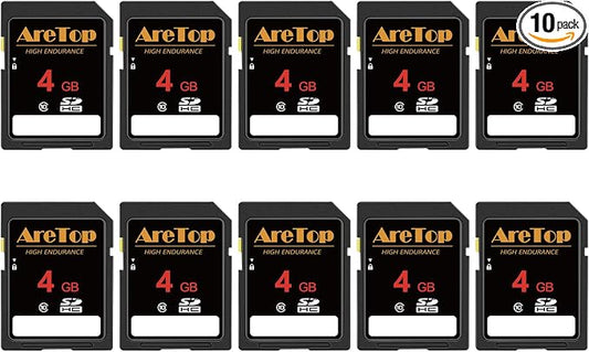 AreTop SD Card 4GB, 10 Pack Class 10 SDHC Memory Card, 10 Pack 4GB Full HD by AreTop
