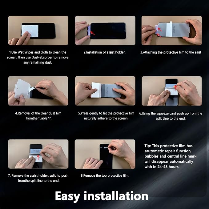 Privacy Screen Protector for Samsung Galaxy A56, 1+2 Pack TPU Anti-Spy Film - Image 5
