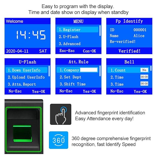LIBO Intelligent Biometric Fingerprint Time Attendance Machine Time Clock - Image 4