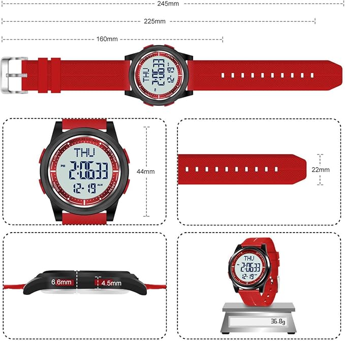 Beeasy Digital Watch for Men Women, 50M Waterproof, Ultra-Thin & Lightweight - Image 5