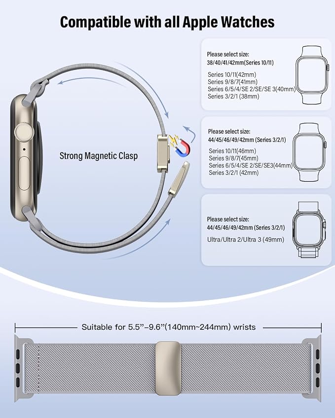 Stretchy Band Compatible with Apple Watch Bands 40mm 38mm 41mm 42mm 44mm 45mm - Image 5
