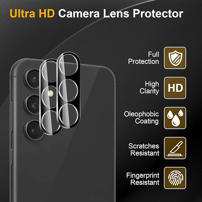 3 Pack Camera Lens Protector for Samsung Galaxy S23 Fe, Tempered Glass - Image 5