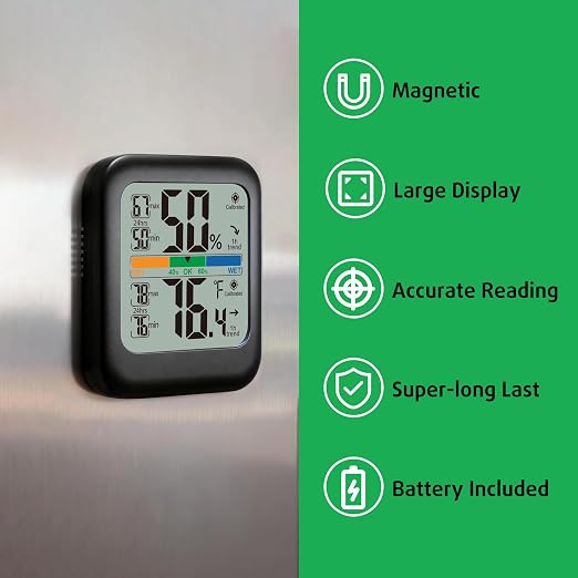 G.CATACC Digital Hygrometer Indoor Thermometer Humidity Meter Gauge, Room - Image 6