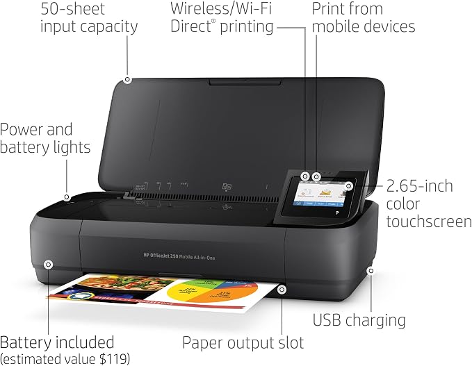 HP OfficeJet 250 Portable Printer - Image 2