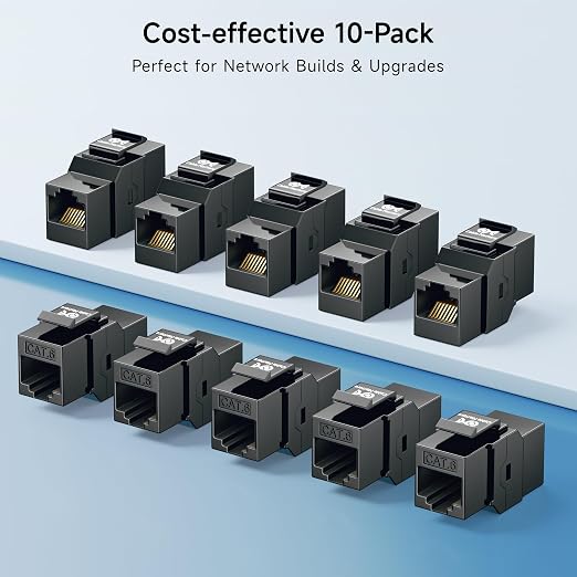 Cable Matters 10-Pack 10Gbps Cat6 Keystone Coupler, RJ45 Keystone Jack - Image 7