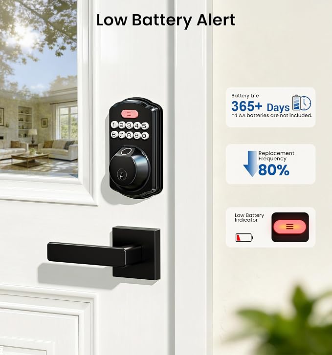 Veise KS02A Fingerprint Keyless Entry Door Lock, Auto Lock, Electronic Keypad - Image 12