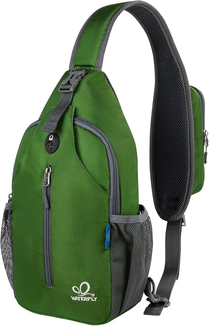 WATERFLY Crossbody Sling Backpack Sling Bag Travel Hiking Chest Bag Daypack by Waterfly